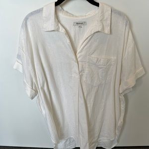 Madewell size XL white linen blouse